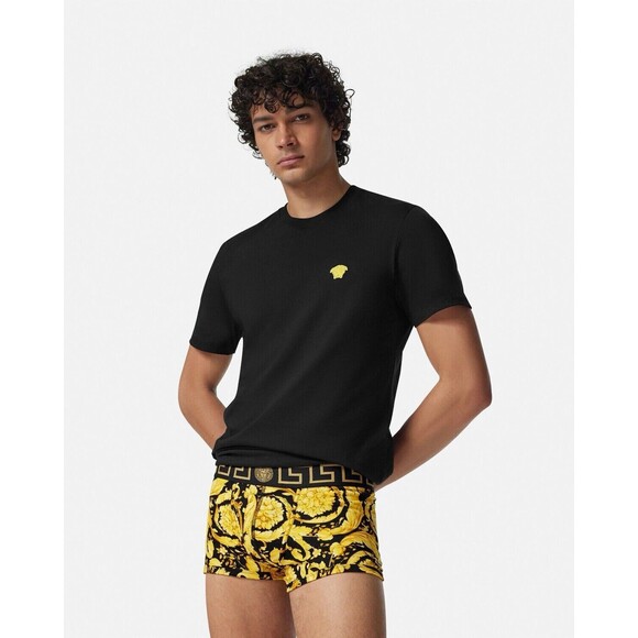NWT Versace Barocco Greca Underwear Trunk Boxer Briefs Black Gold Size IT 3/ S - Picture 1 of 10